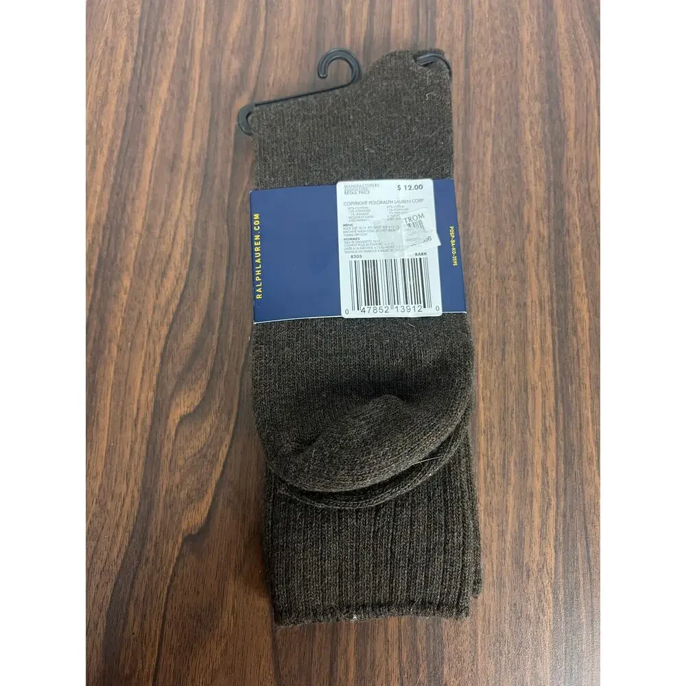 NWT Polo Ralph Lauren Mens 10-13 Old Money Academia Equestrian Staple Crew Socks